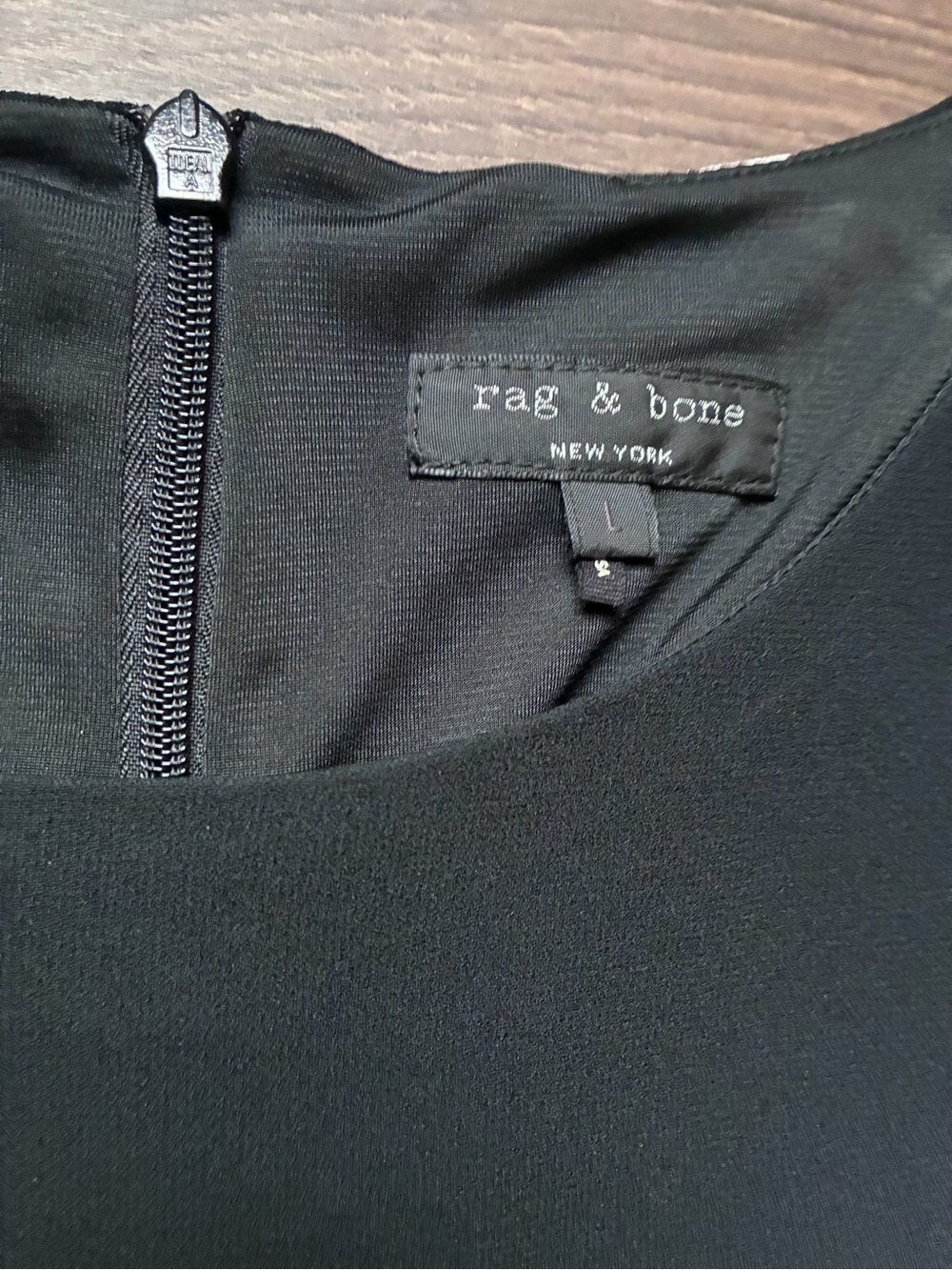 Rag & Bone Black Contrast Panel Long Sleeve Blouse Top Size Large Made USA - Picture 2 of 5